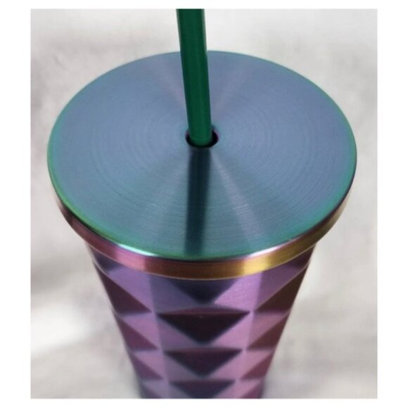Starbucks Stainless Steel Pineapple Iridescent Purple Rainbow Cold Cup Tumbler - Picture 3 of 5